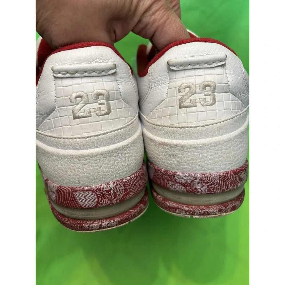 Air Jordan 87 Classic Retro Basketball Sneaker White/Red Size 13 Mens 317770-106